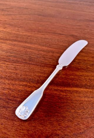 Tiffany & Co.  Sterling Silver Butter Knife: Shell & Thread Pattern,  No Mono 1905