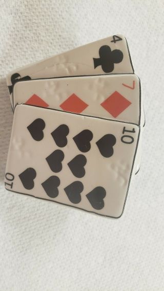 Nora Fleming Retired Mini Playing Cards/Rare Black Hearts - minor chip/crackA81 2
