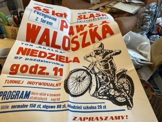 Czech Republic - - Speedway - Rare 1985 - - - Slask - - - Very Large - - Advertising Poster