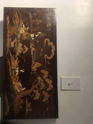 Old Chinese Wood Carving With Ivory