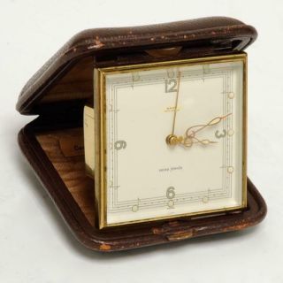 Rare Vintage Semca 7 Jewels Travel Clock With Music Alarm & Treble Hands