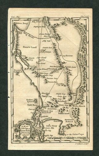 1755 Antique Map Of The Cape Of Good Hope Cape Town South Africa