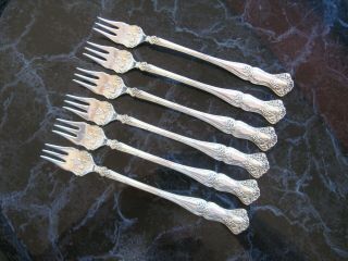 Atq Set Of 6 Oyster Forks - Vintage 1904 1847 Rogers Silverplate Excond Nomono