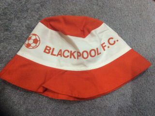 Old Rare Blackpool Football Club Fc Cap Bucket Hat With Ball.  Never Worn 1990’s
