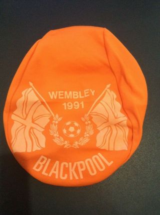 Old Rare Blackpool Football Club Fc Flat Cap Hat 1991 Play Off Final.  Never Worn