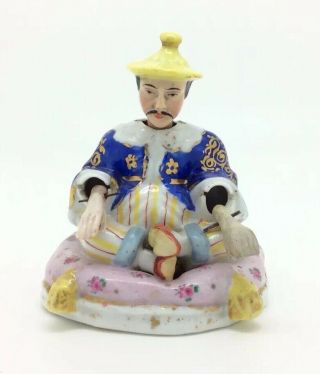 Antique Continental Porcelain Pagoda Figure Nodding China Man 19c Af 3 " 8cm