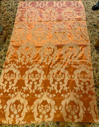 Vintage Floral Satin Damask Brocade Fabric Pink 45 Inches By 72 Inches