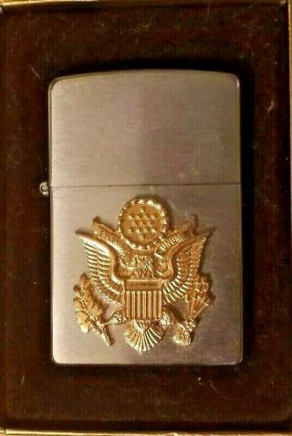 Rare Zippo Army Emblem Lighter W/zippo Guarantee