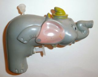 Vintage Rare 1970 ' s Disney Dumbo Elephant Plastic Toy Water Squirt Gun Pistol 3