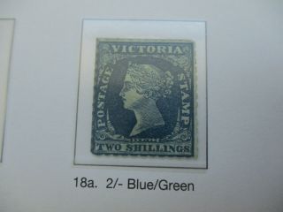 Victoria Stamps: 2/ - Blue / Green Perforated With Gum Rare (e121)