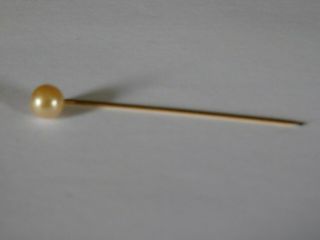 Antique / Vintage 9ct Gold Pearl Stick Pin