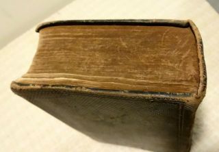 Antique 1870 Oxford Press KJV Side Column Reference Bible Black Leather HB 16mo 3