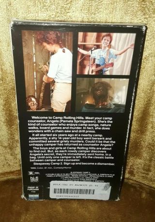 Sleepaway Camp 2 Unhappy Campers VHS RARE 1988 Horror/Comedy 2