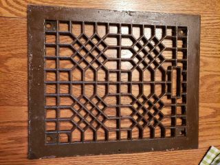 Antique Cast Iron Heat Floor Vent Register Grate Wall Hanging 11 1/2 X 9 3/4