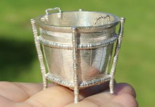 Antique Chinese Export Solid Silver Salt Cellar (r3080a)