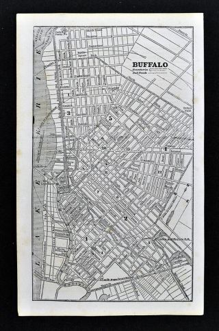 1855 Charles Savage Map Buffalo Downtown Erie Canal Historic Antique York Ny