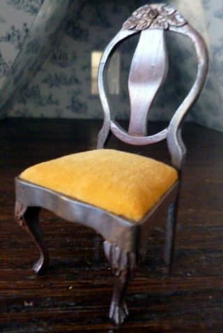 Vintage Sonia Messer Queen Anne Chair 1:12 Dollhouse Miniature Made In Columbia