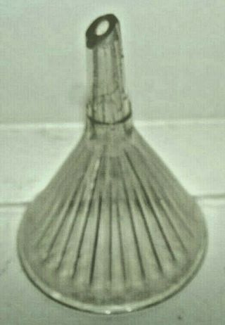 Vtg Antique Made in USA Apothecary Pharmacy Ribbed Glass Funnel 1 Oz 2