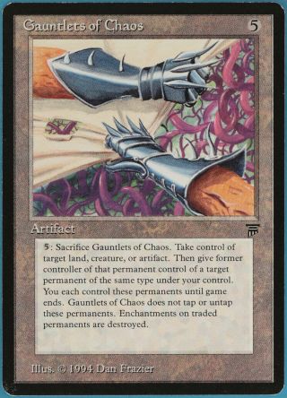 Gauntlets Of Chaos Legends Spld Artifact Rare Magic Mtg Card (36426) Abugames