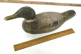 Antique Vintage Wood Carved Duck Decoy