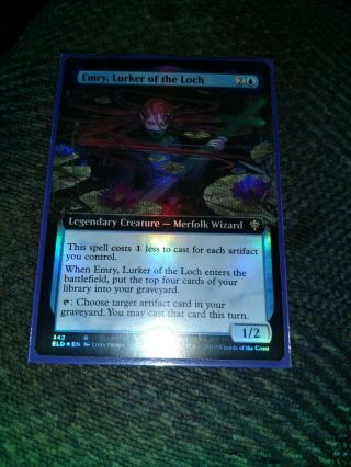 Emry,  Lurker Of The Loch Foil Extended Art Mtg Throne Of Eldraine