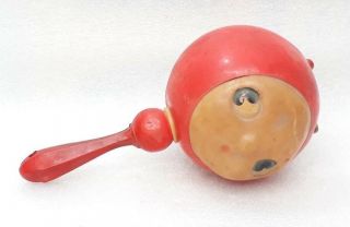 Vintage Celluloid Toy Baby Rattle Noise Maker Shaker Rare Made In Japan No Tin