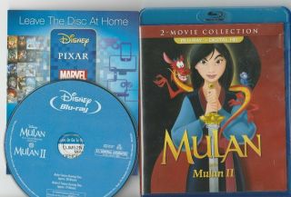 Mulan And Mulan Ii - 2 Pack (blu - Ray Disc,  2017) Rare Oop Disney Dvd