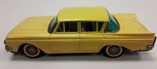 Vintage Bandai Japan Rare Yellow Rambler Sedan Tin Friction Toy Car