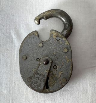 Vintage As Five Lever Padlock Lock - No Key,  Not Lockable