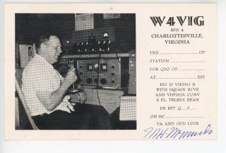 Qsl Vintage Broadcasting Pc From Charlottesville Va Rare Radio 1960s