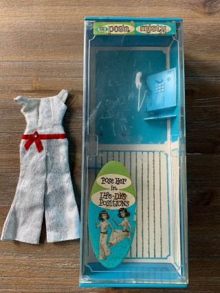 Vintage Ideal 12 " Posin Misty Doll Phone Booth & Silver Jumpsuit -
