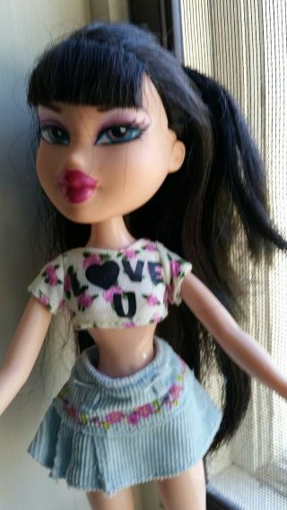 Bratz Girlz Doll Black Hair Jade 10 " Tall With Outfit Mga 2001 Rare Vguc