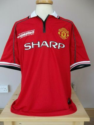 Rare Manchester United Champions League Shirt 1999 Umbro Xl