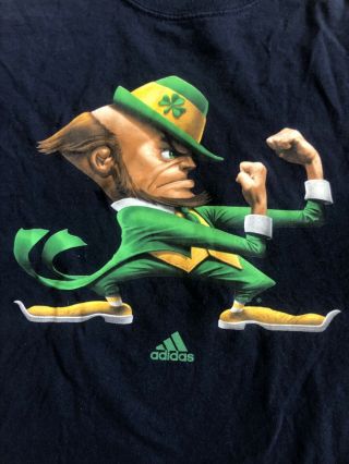 Adidas Notre Dame Fighting Irish Animated Graphic T Shirt Men XL Navy Blue Rare 2