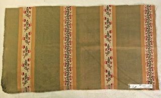 Antique Vintage French Silk Fabric - 24” X 12”