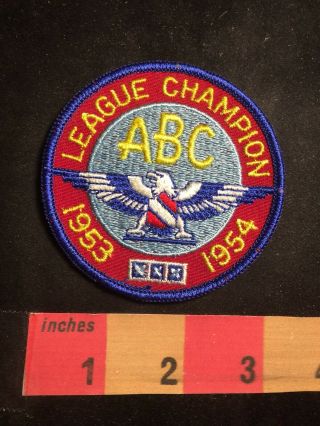 Vtg 1953 - 1954 Abc League Champion Bowler Patch American Bowling Congress 80c1