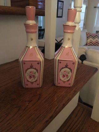 2 Rare Simply Shabby Chic Perfume Vanity Bottles Rachel Ashwell Pink Rose Cottag