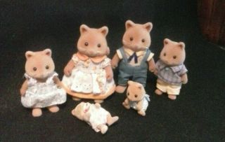Rare Calico Critters Sylvanian Families Vintage Honey Slydale Fox & Babies