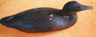 Early Antique Duck Decoy Mallard Vintage Wood Solid Oak Hand Carved Painted