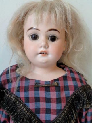 Antique 18 " Armand Marseille A.  M.  40008 Dep German Bisque Doll Kid Leather Body