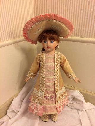 Vintage Bisque And Cloth Girl Doll With Stand & Outfit 21 " Marked Fhd