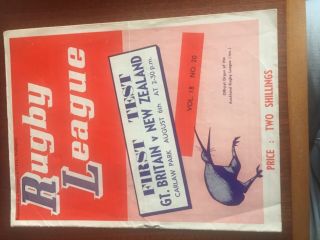 Rare Zealand V Great Britain 1st Test Rugby League Programme 1966