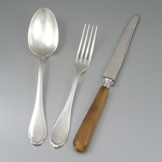 Vintage French Christofle,  Alfénide & Ercuis Silver Plated Fork,  Spoon And Knife