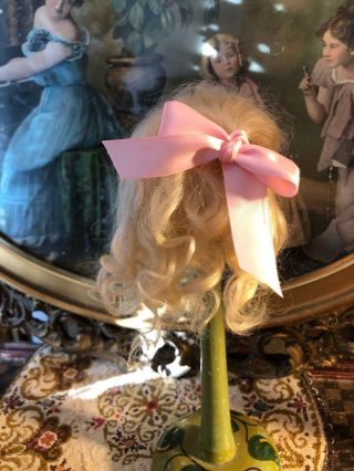 Antique Style Vintage Light Blonde Mohair Doll Wig