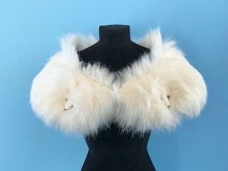 Vintage Fur Stole " Ermine " Madame Alexander Cissy Doll Miss Revlon German Bisque