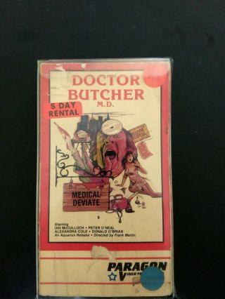 Doctor Butcher Md Vhs 1982 Rare Oop