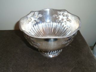 Vintage Silver Plated Small Punch Bowl Or Fruit Bowl