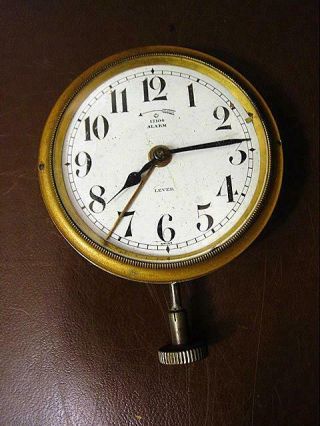 Antique Swiss Made Car Clock W/ Alarm Or Restoration