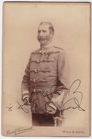 1895,  Austria,  Colonel,  Signed Cabinet Photo,  Vienna,  Krziwanek,  Rare