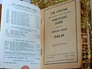 1949 Official NCAA Wrestling Guide - - 